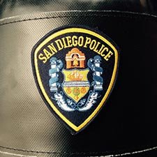 San Diego Police Department, California - Custom Patch Sewn on KO Fightgear Heavy Bag
