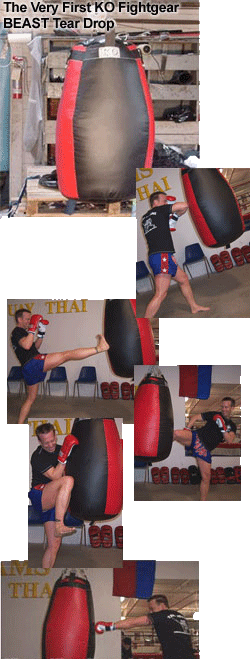 Muay Thai Instructor - Kru Samuel Adams - Working the KO Fightgear Tear Drop Bag